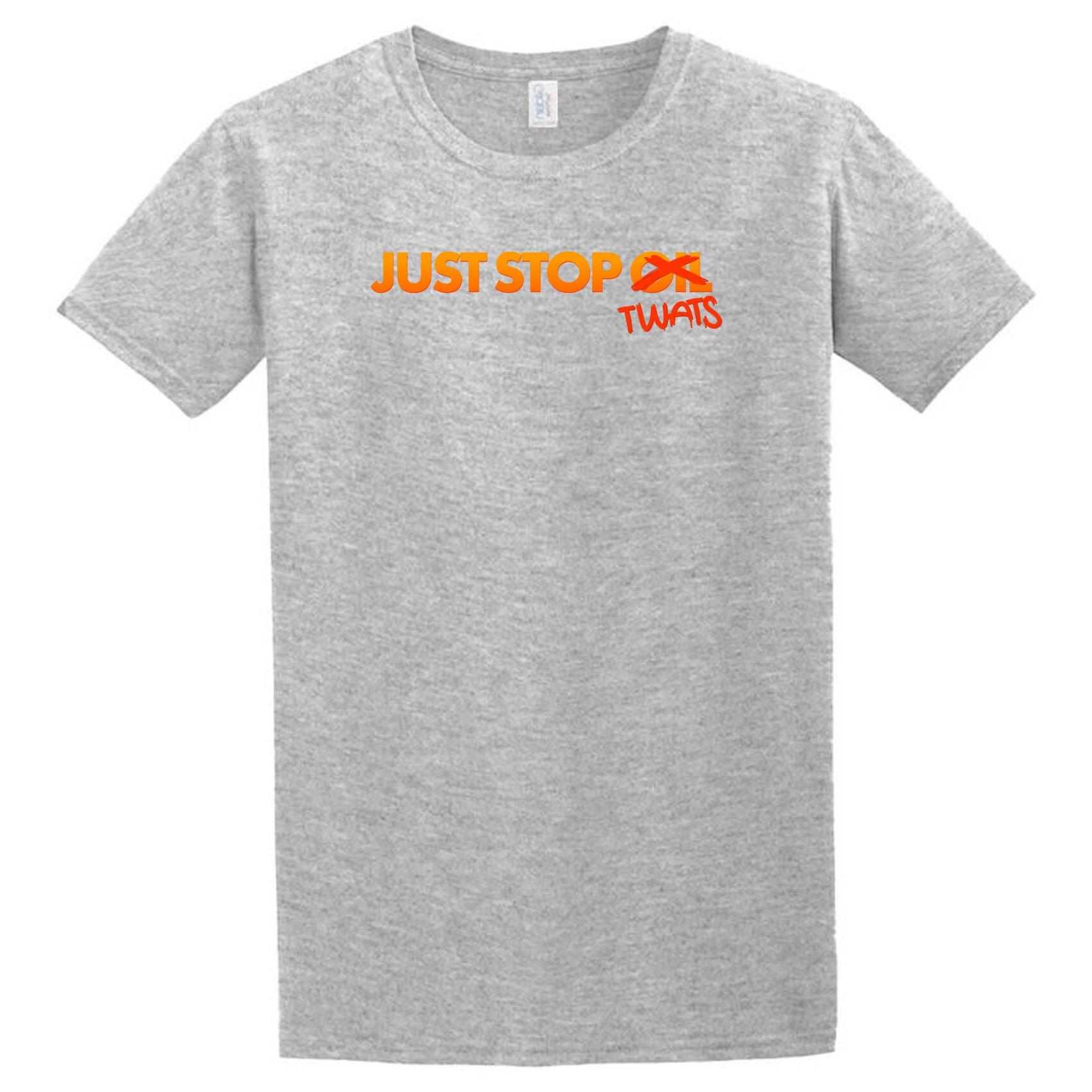 Just stop twats funny t-shirt | grey | uk & online