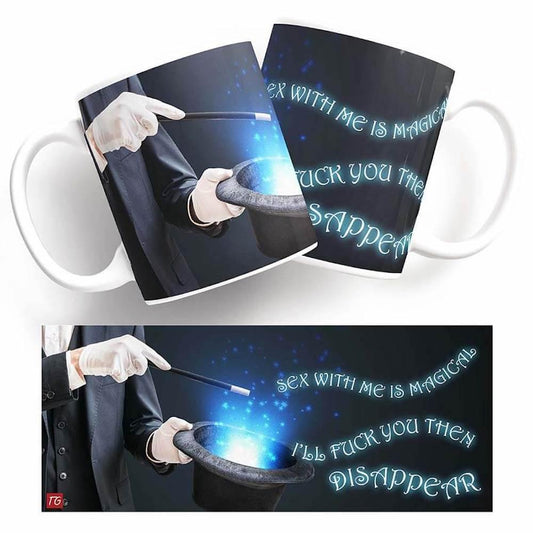 A Magical Mug with a funny image of a magician holding a magic wand, making it the perfect Twisted Gift.