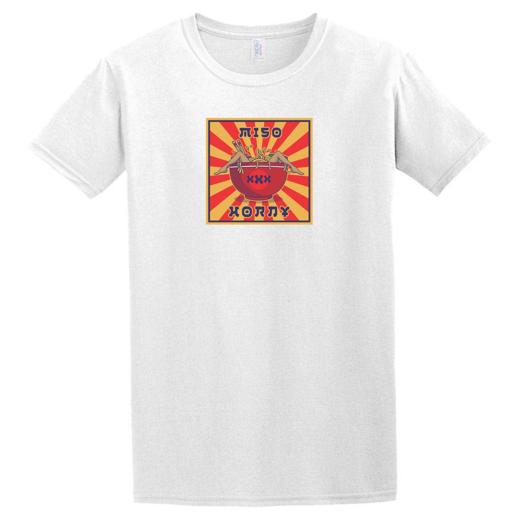 A Miso Horney T-Shirt with a red and yellow heart on it by Twisted Gifts.