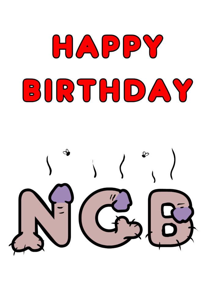 Funny birthday card for Twisted Gifts' Nob Rude Birthday Card.