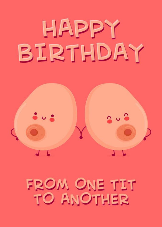 Twisted Gifts' One Tit Funny Birthday Card