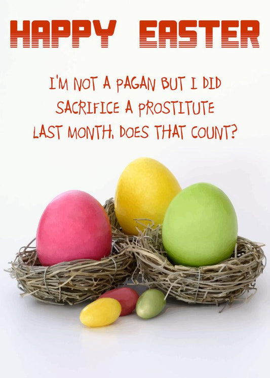 Celebrate Easter with a Pagan Rude Easter card from Twisted Gifts, filled with twisted gifts.