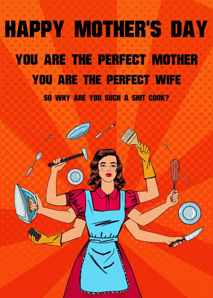 Give your mom a Perfect Mother Rude Mother's Day Card by Twisted Gifts that shows how twisted your sense of humor can be. Let her know she is the perfect mother, but question why she chose to be perfect.