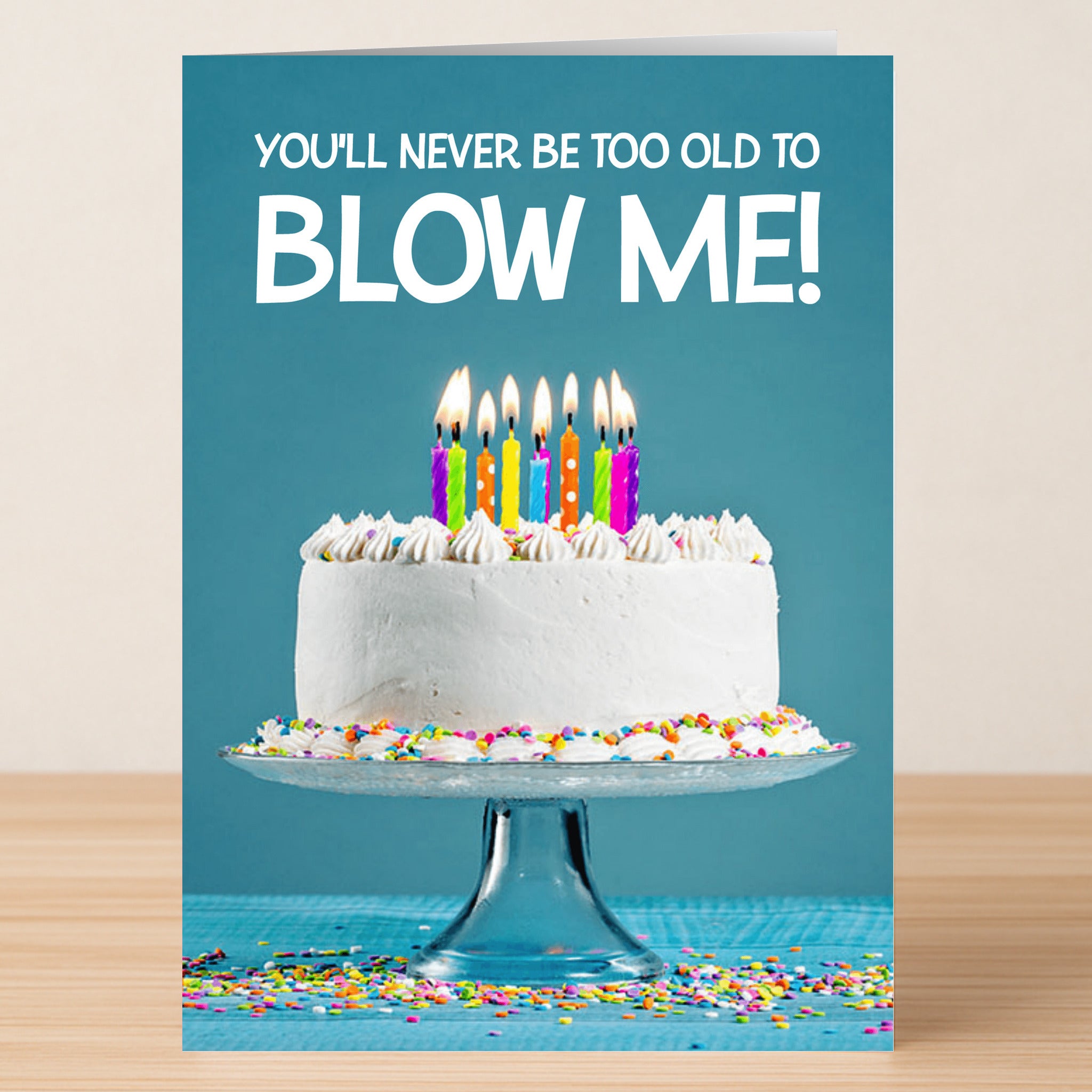 Funny Rude Birthday Card – “Blow Me” Cake Innuendo Joke Card – Twisted ...