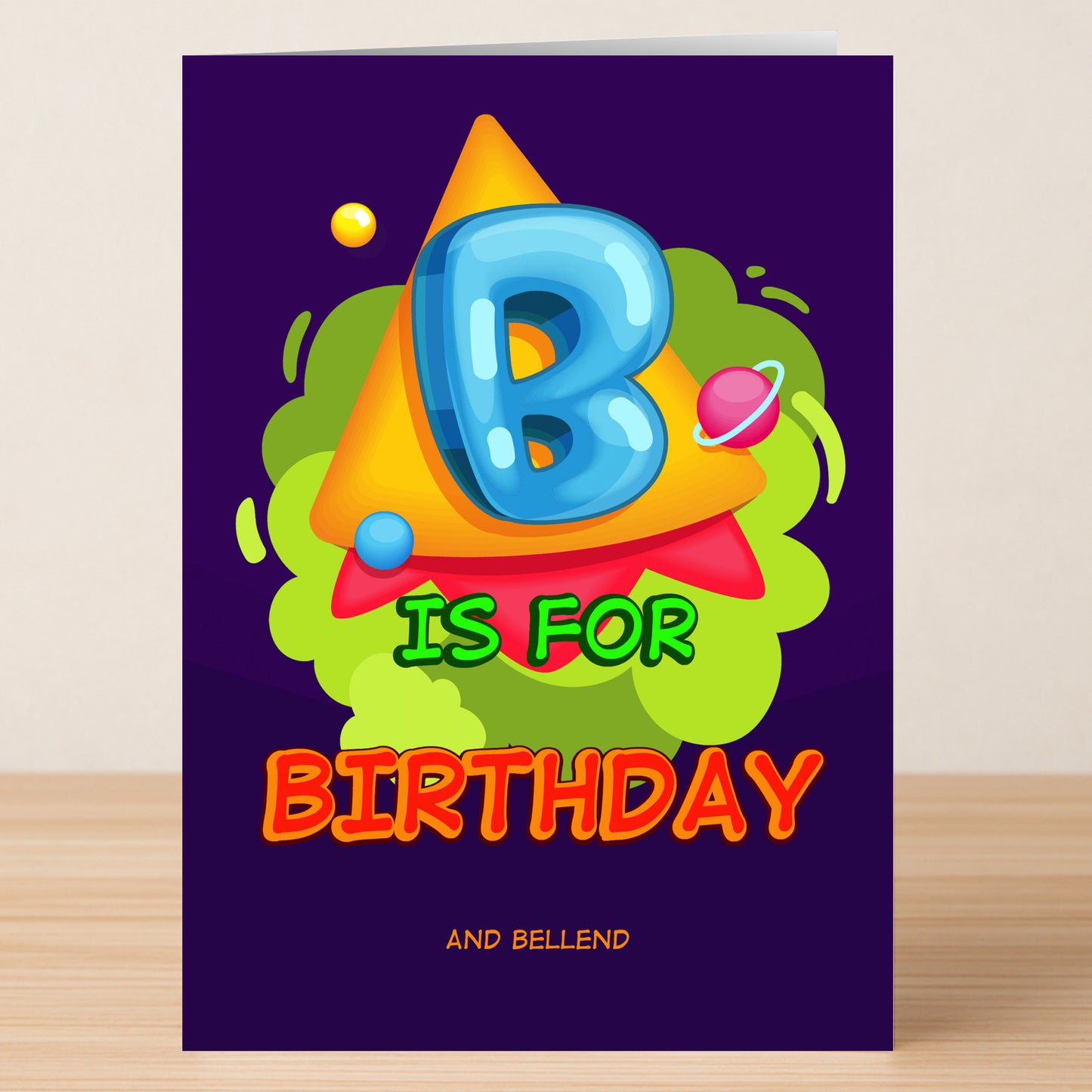 Twisted Gifts' "B is for... – Insulting Birthday Card" features a bold blue "B" with the phrase "B IS FOR BIRTHDAY AND BELLEND" on a dark purple background—perfect for anyone who loves crude humor.