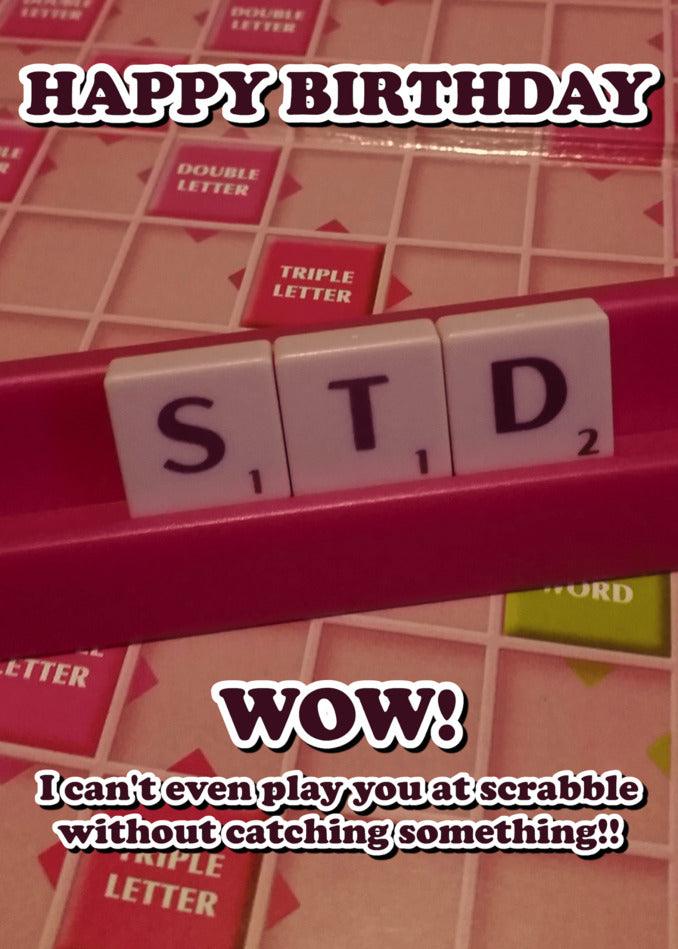 Funny Scrabble Rude Birthday Card from Twisted Gifts - wow.