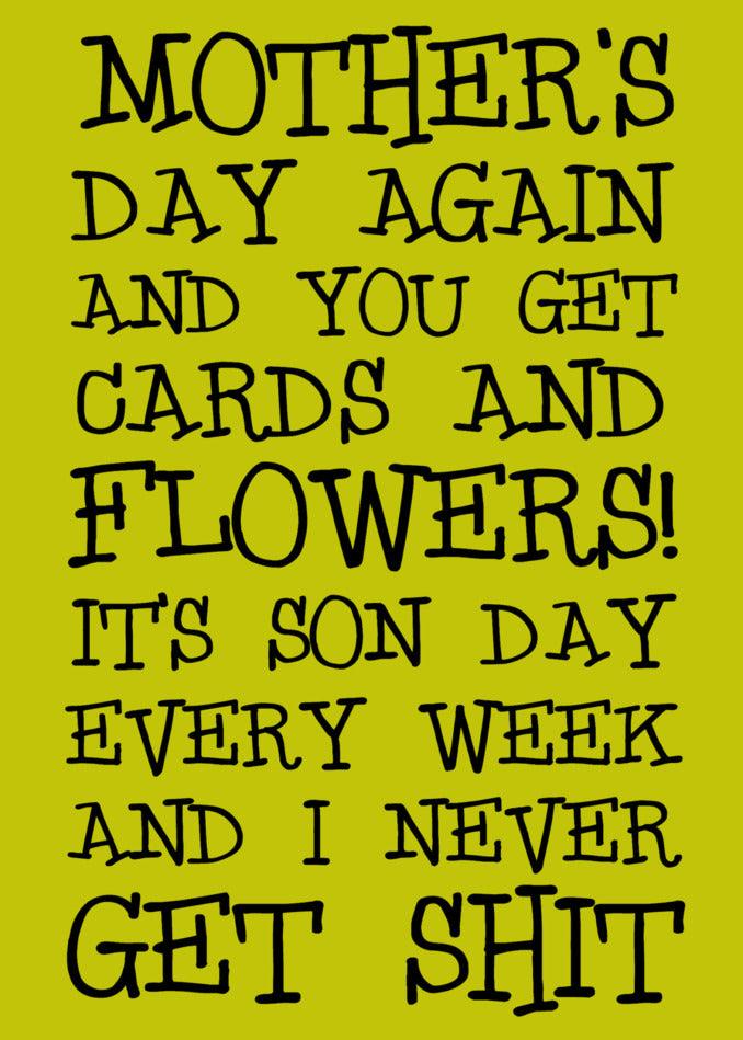 Celebrate Mother's Day with the Son Day Funny Mother's Day Card from Twisted Gifts to make this week extra special.