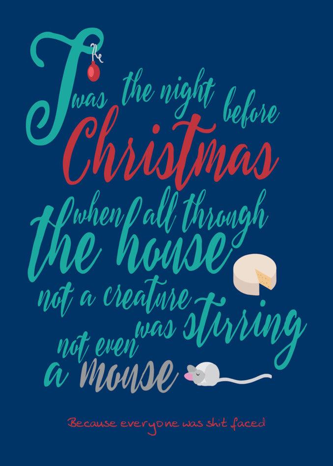 A traditional verse for a Stirring Rude Christmas Card, with a twisted twist on the classic tale by Twisted Gifts.