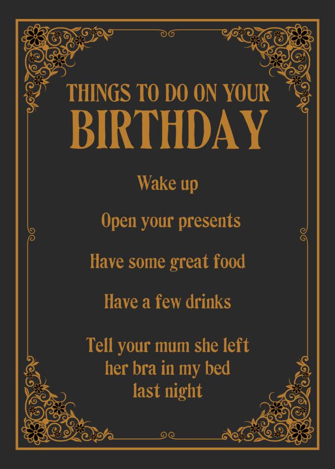 Twisted Gifts' "Tell Your Mum Rude Birthday Card" with a sense of humor.