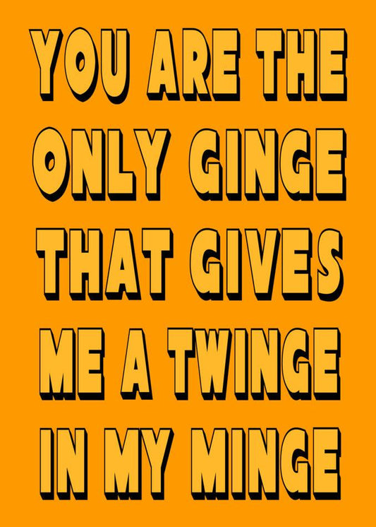 You are the only Twinge Funny Valentine's Card from Twisted Gifts that gives me a twin in my funny Valentine's card.