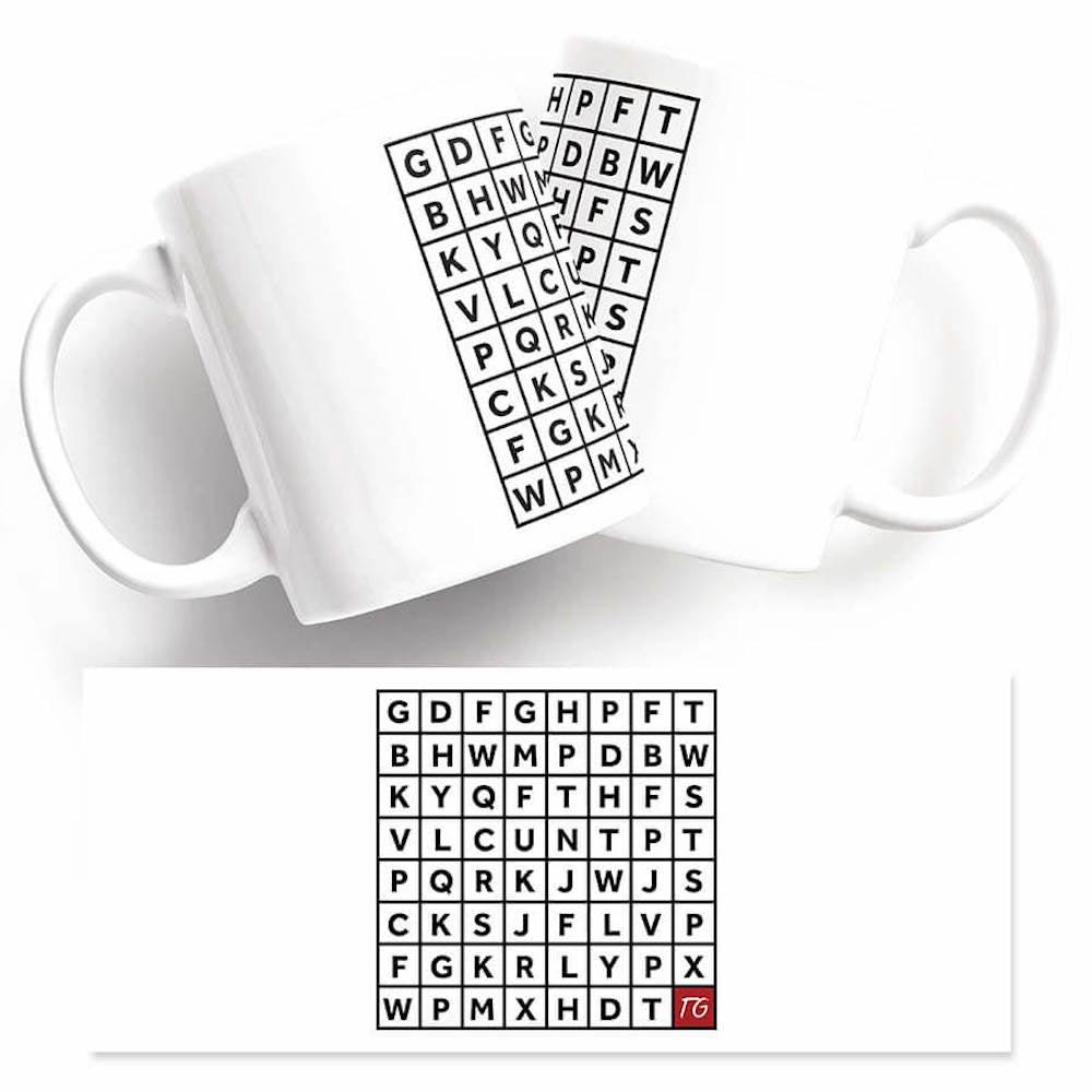 A white Word Search Cunt Mug with a hilarious word search puzzle from Twisted Gifts.