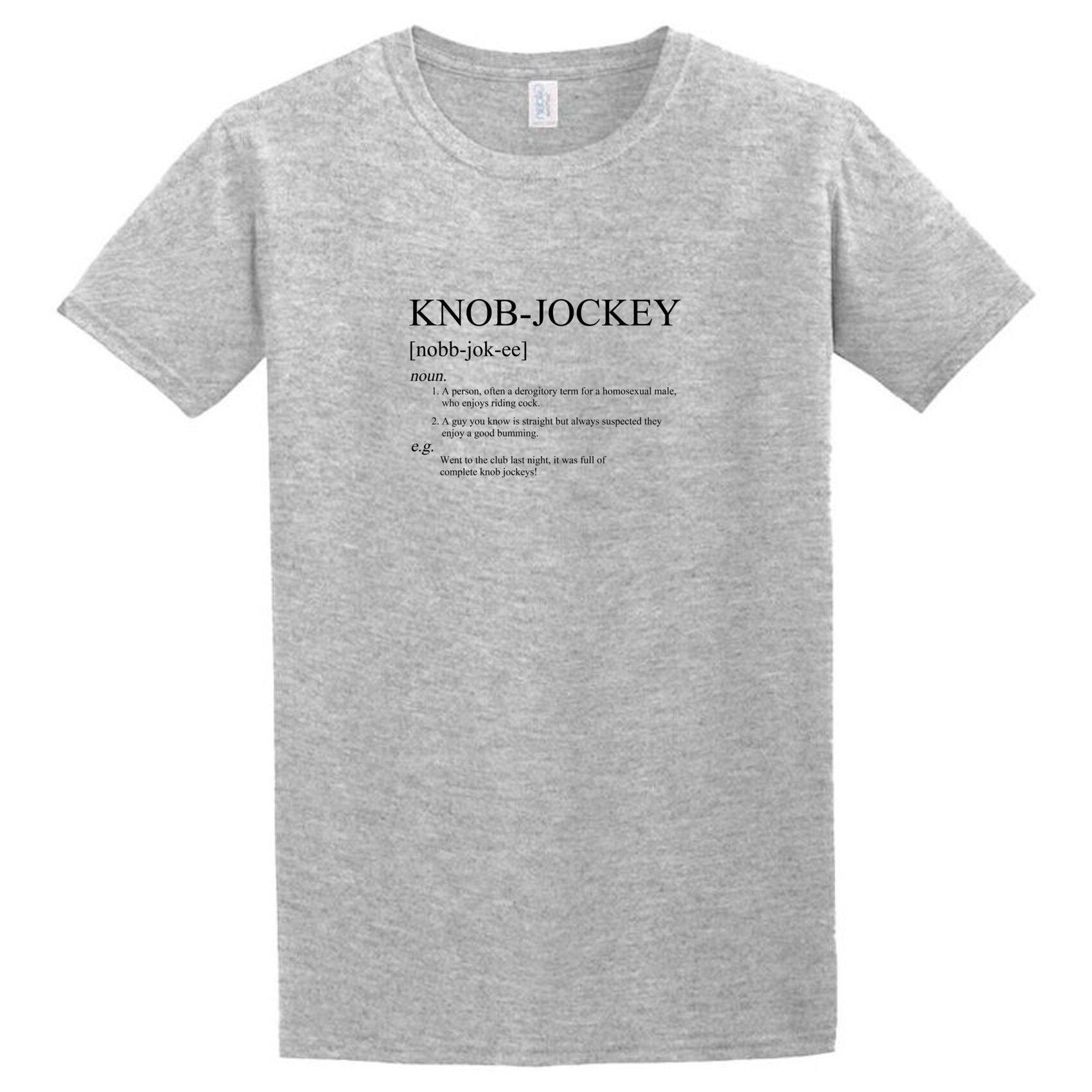 A grey Twisted Gifts Knob-Jockey T-Shirt.