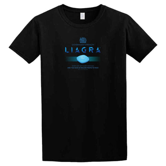 A black Liagra T-Shirt with the word Ligra on it from Twisted Gifts.