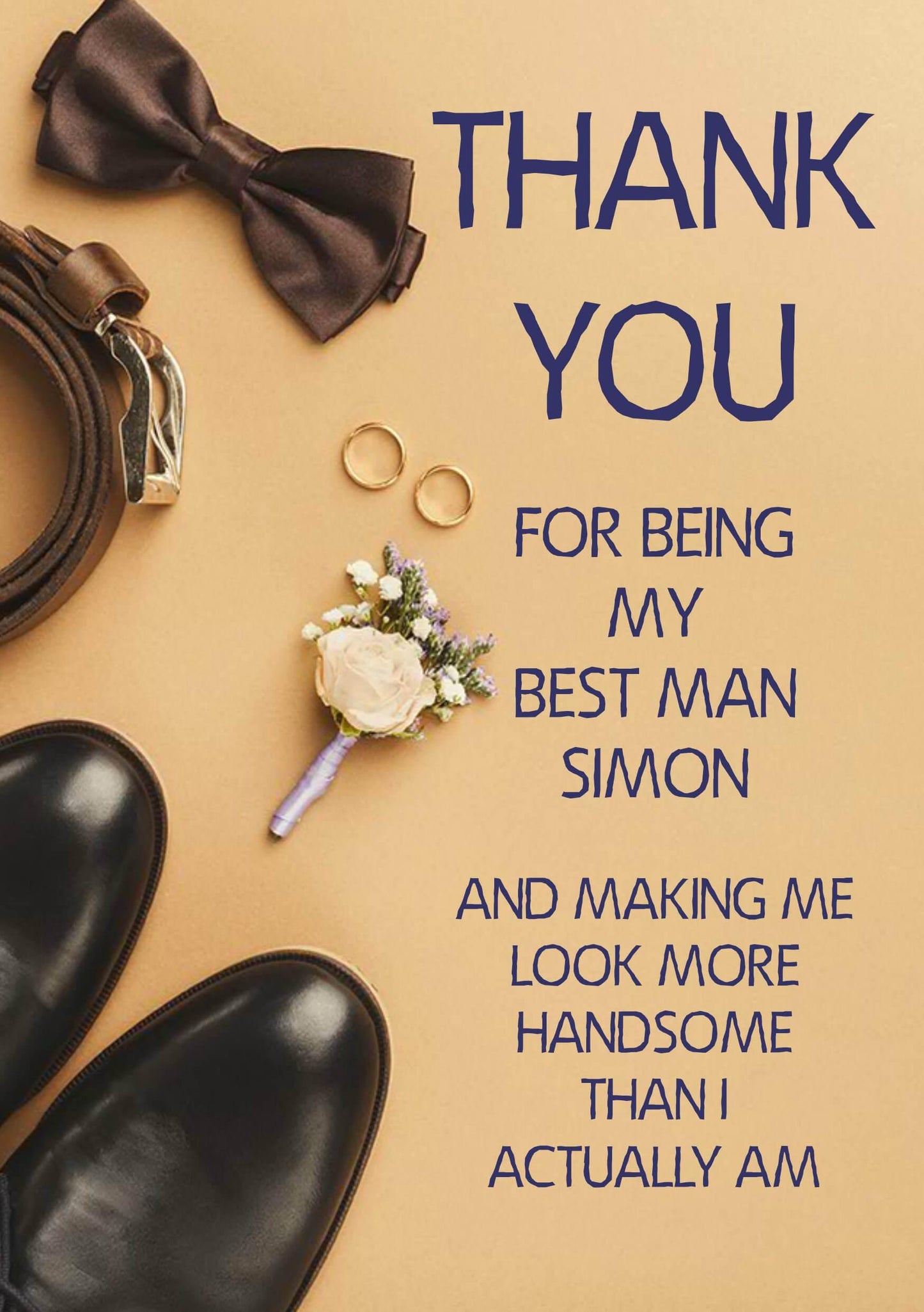 A greeting card for Look Handsome Simon, Twisted Gifts.