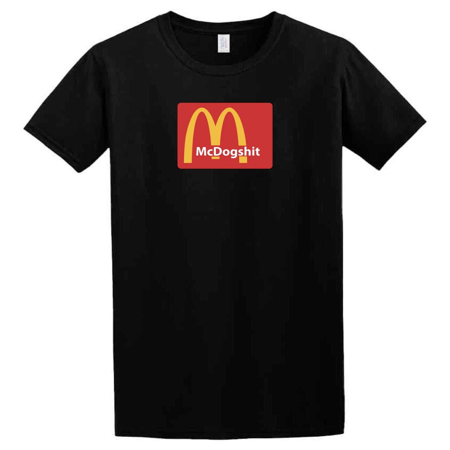 A black Mc Dog Shit t-shirt featuring the iconic Twisted Gifts logo.