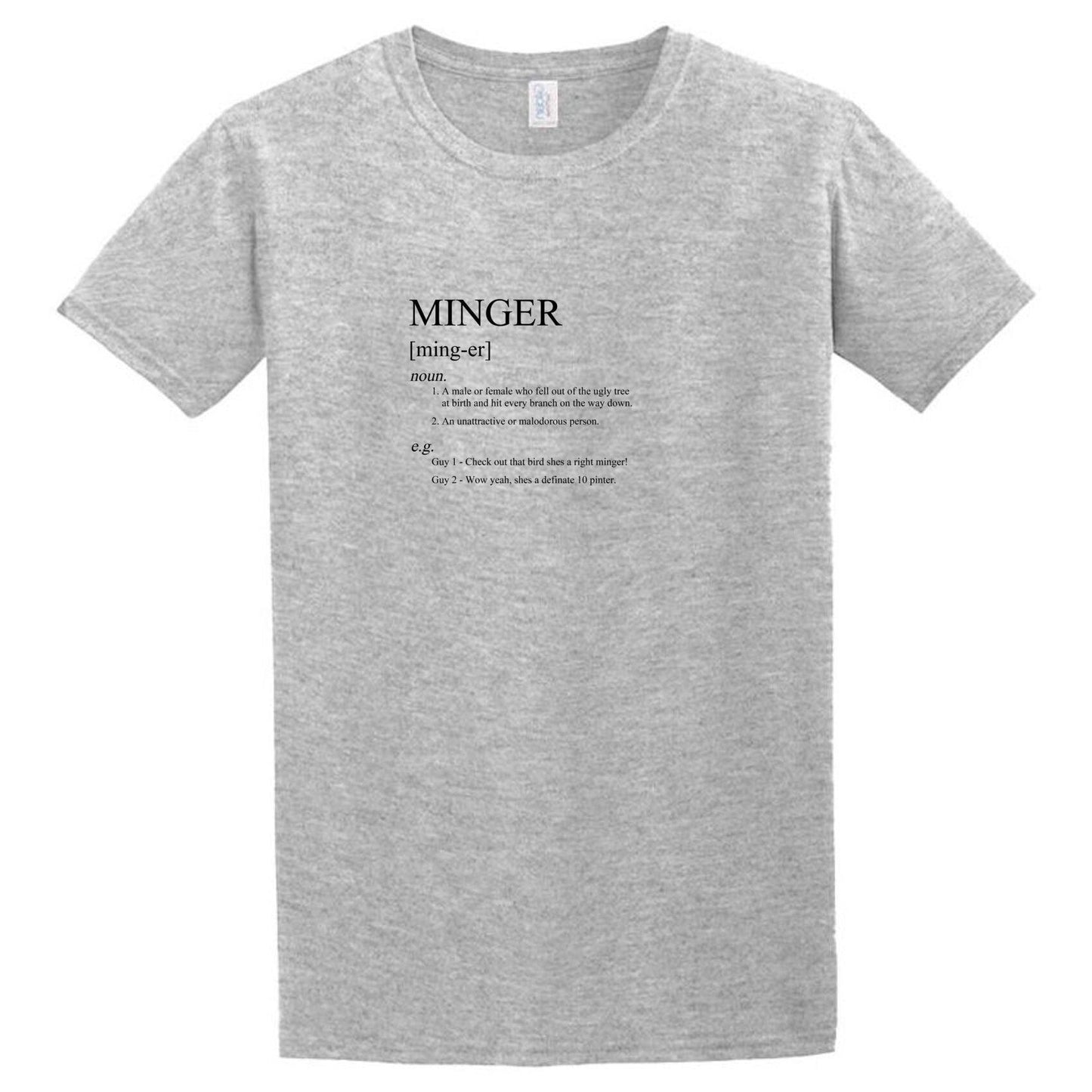 A gray Minger T-Shirt that says Twisted Gifts.
