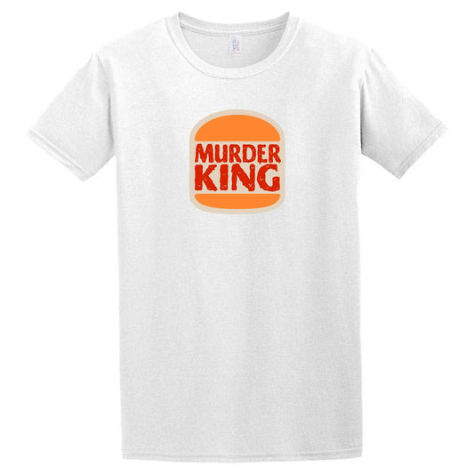 A Twisted Gifts Murder King T-Shirt with a Burger King joke that says Murder King.