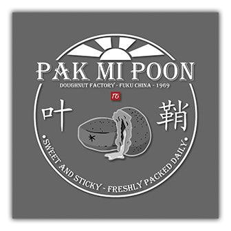 Funny Coaster with a Pak Mi Poon logo on a gray background becomes: 
Twisted Gifts Pak Mi Poon Coaster with a gray background.