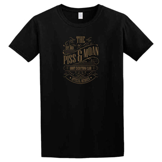 A black Piss & Moan t-shirt from Twisted Gifts.