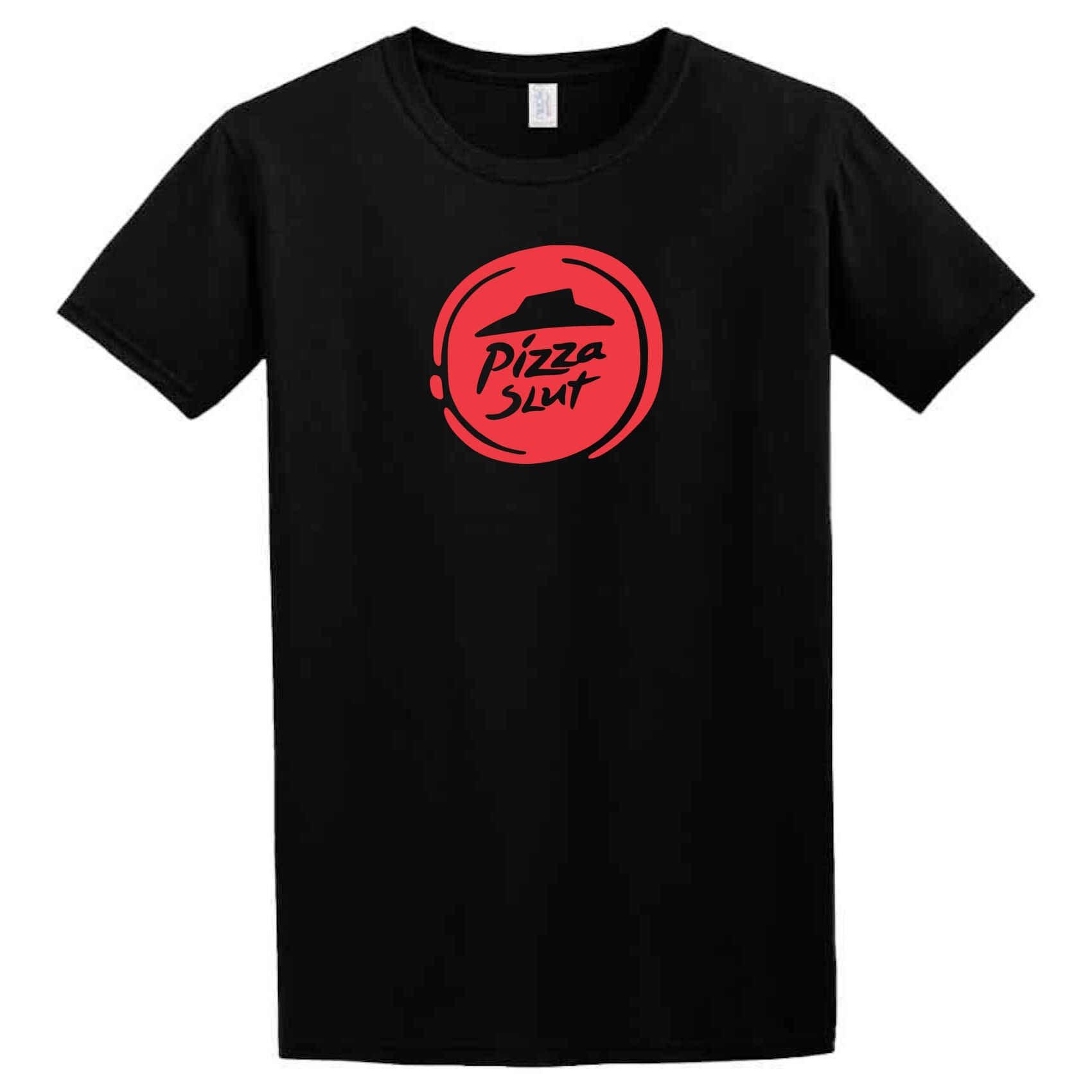 A Twisted Gifts Pizza Slut T-Shirt designed for those who have a love for pizza.