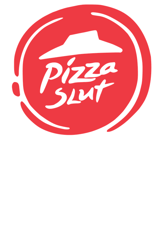 The logo for Twisted Gifts' Pizza Slut T-Shirt, an ode to the love for pizza and perfect for those who enjoy joke t-shirts.
