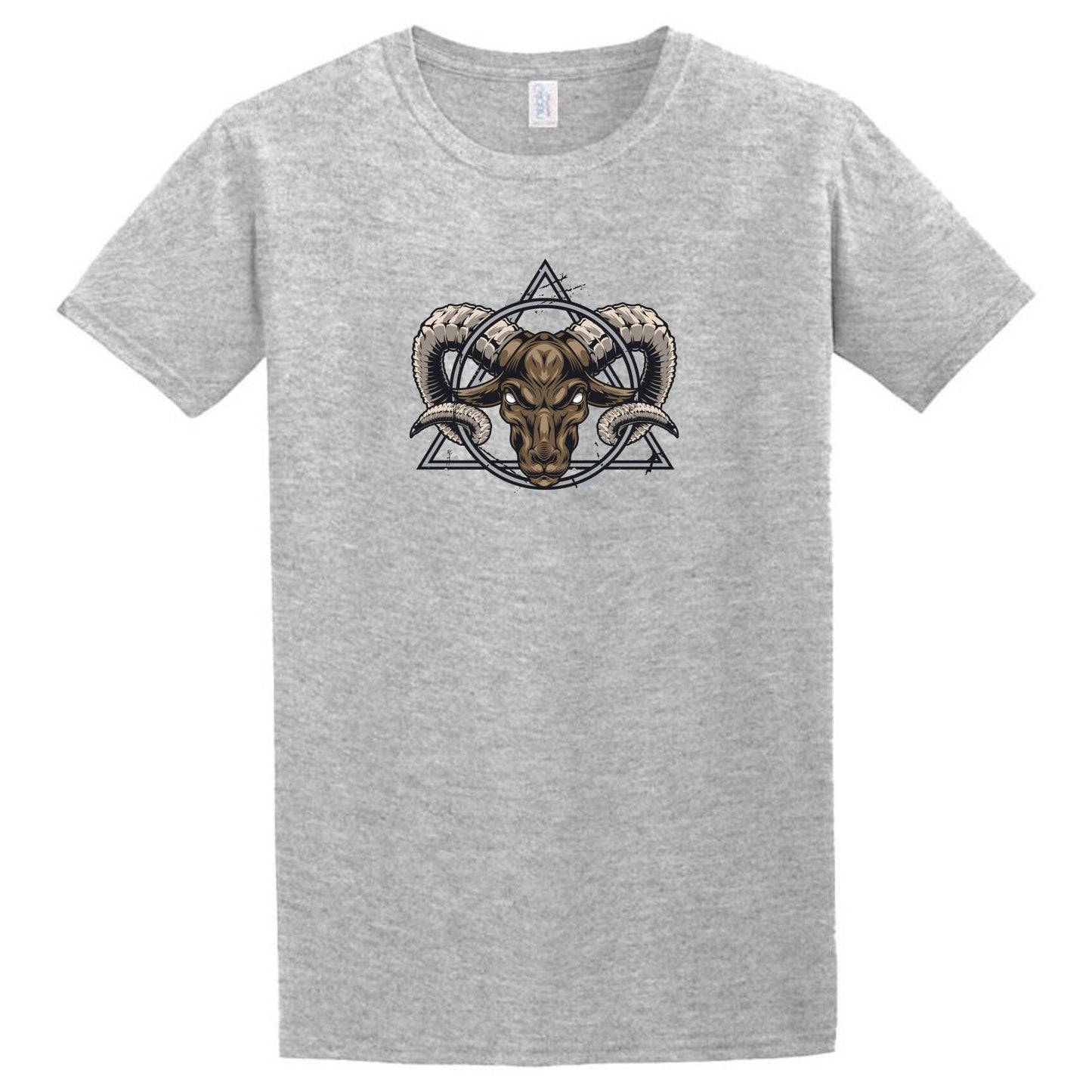 A gray Satan T-Shirt with a ram's head on it by Twisted Gifts.
