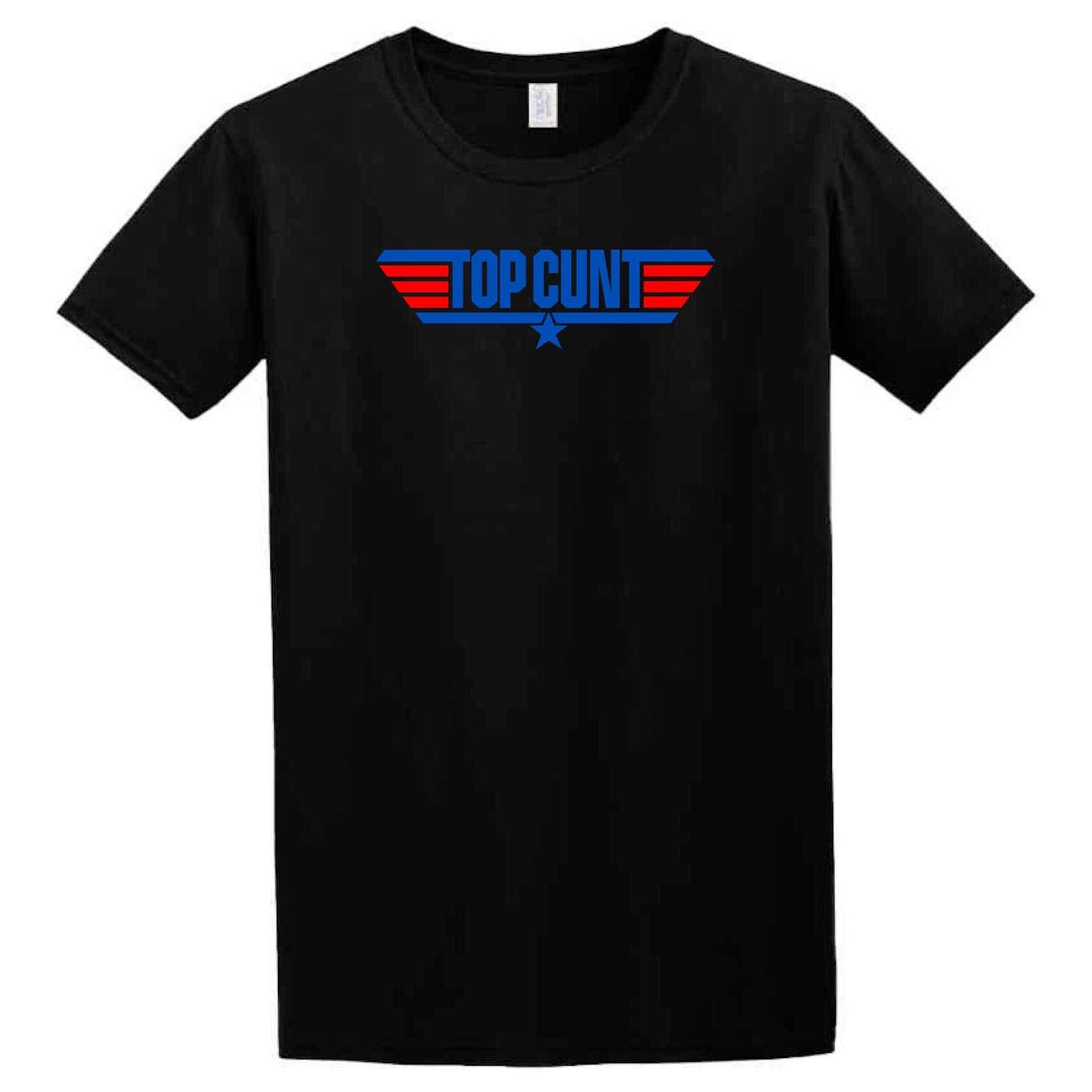 Get your hands on this high-quality, black Twisted Gifts Top Cunt t-shirt featuring the iconic words "Top Gun." Embrace the nostalgia of this 80s classic movie with a comfortable and stylish piece.