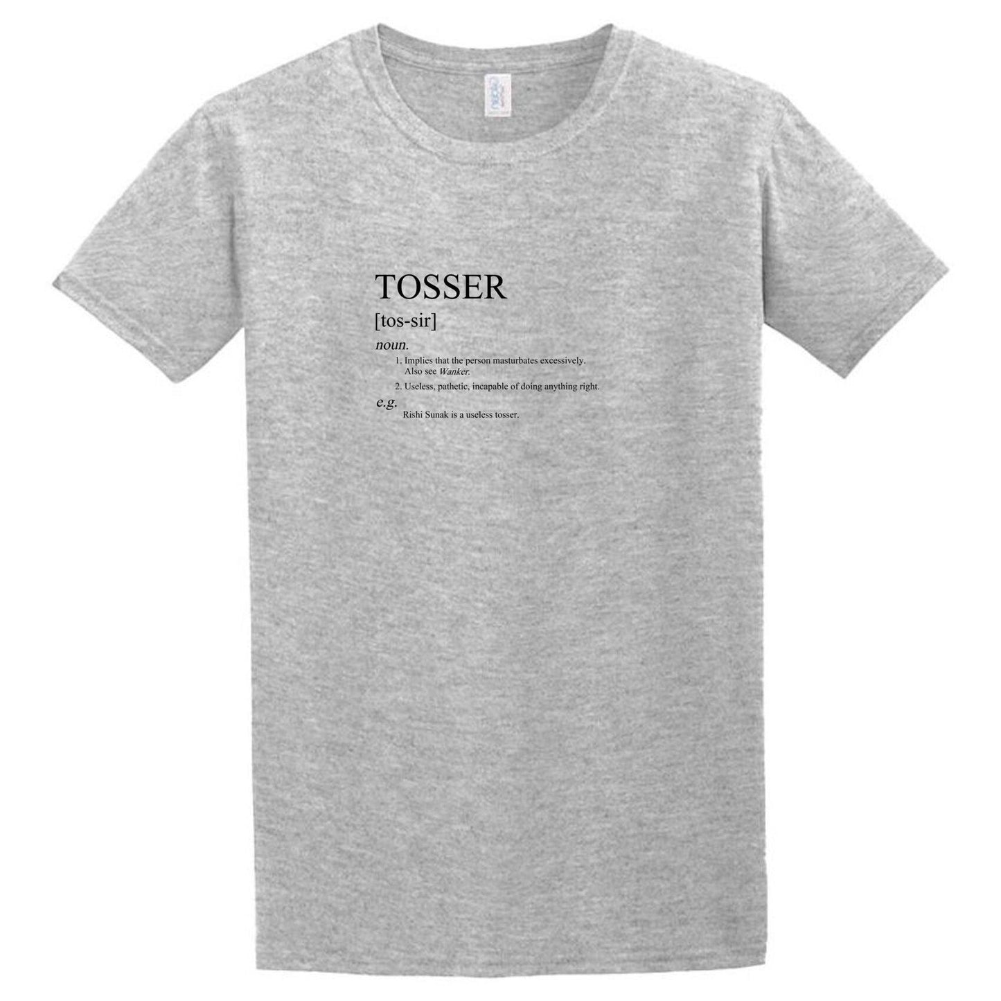 A gray Tosser T-Shirt that says tosser from Twisted Gifts.