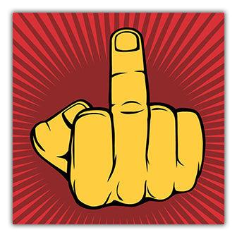 A hand with a thumbs up sign on a red background, perfect for Up Yours Coaster by Twisted Gifts or twisted gifts.