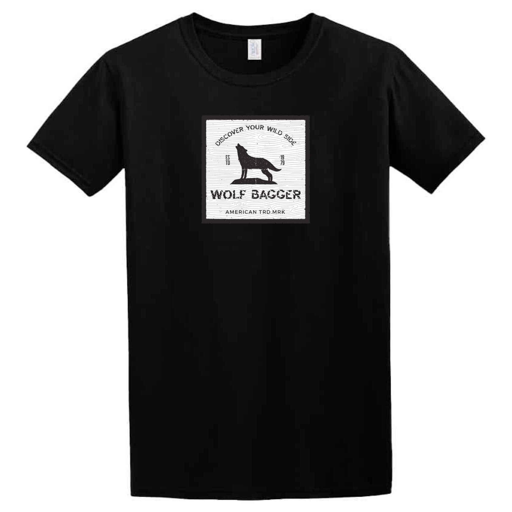 A Wolf Bagger T-Shirt with a wolf on it by Twisted Gifts.