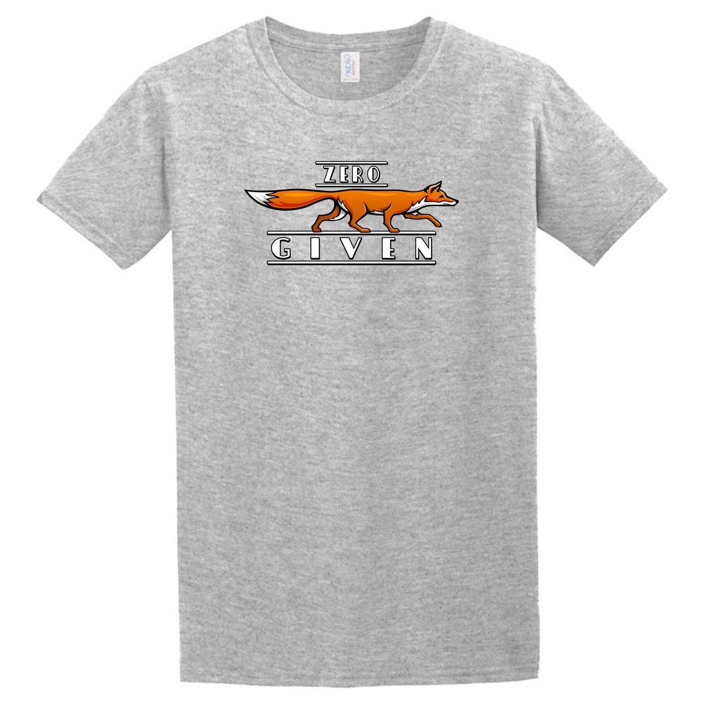 A Zero Fox Given T-Shirt by Twisted Gifts with an orange fox on it.